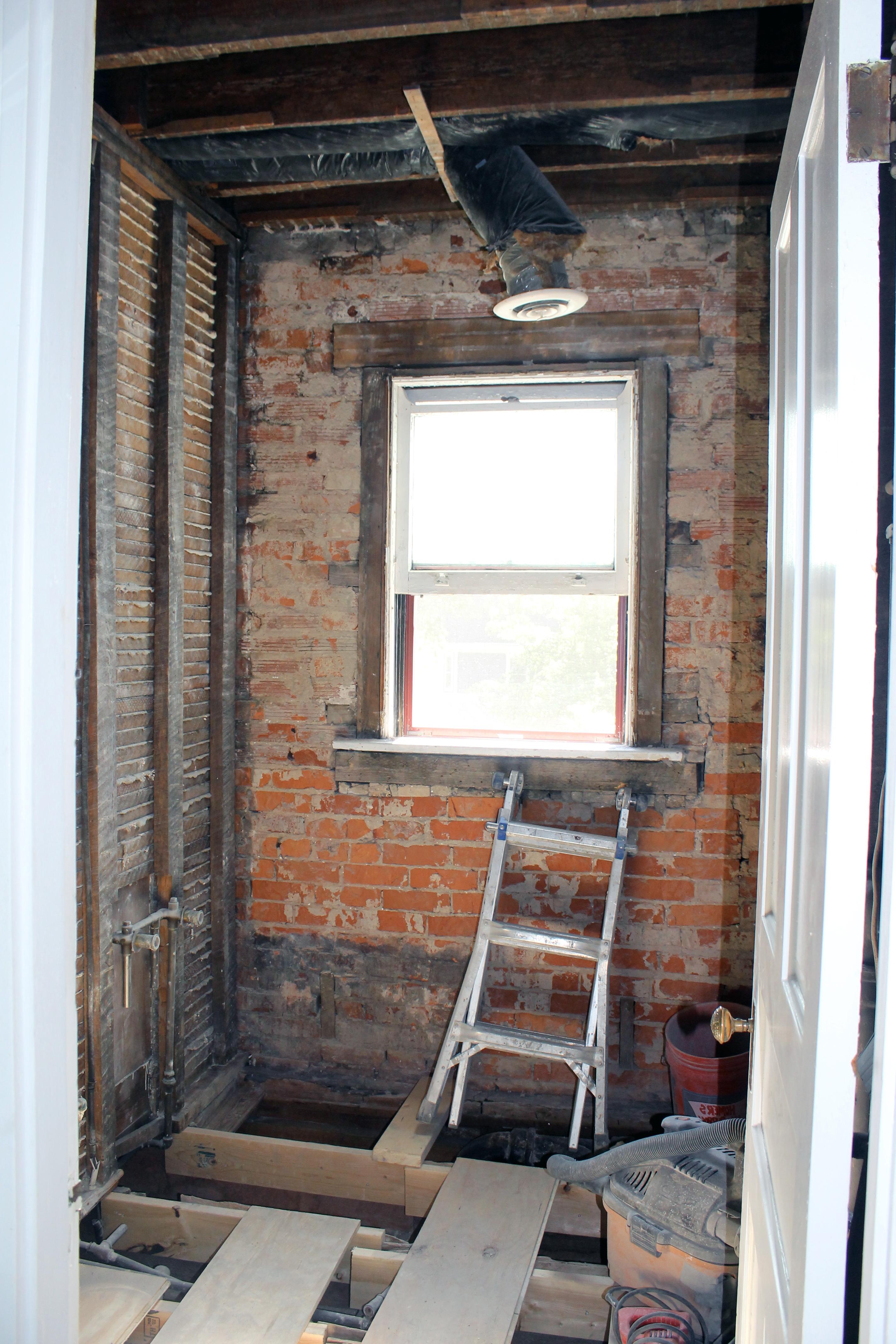 Bathroom during construction