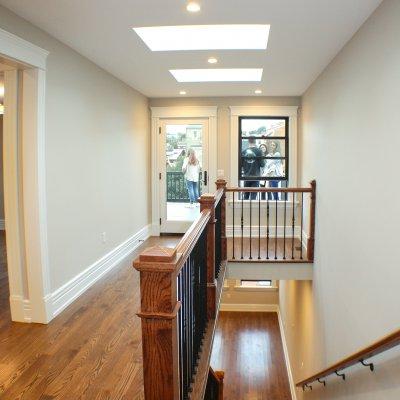 OTR house: skylights over hall leading to back deck